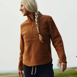 Free Fly Apparel Women's Bamboo Sherpa Fleece Half Zip - Small